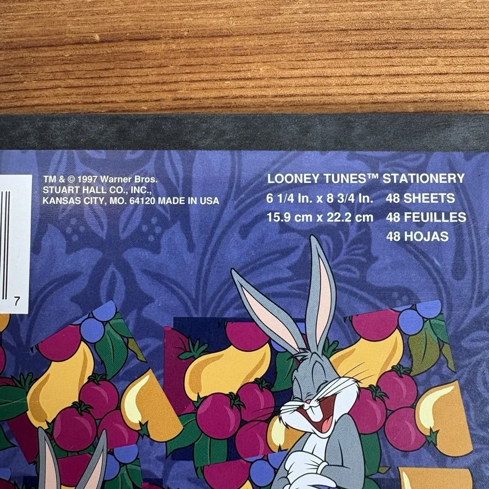 1997 Looney Tunes Bugs Bunny Stationery Pad 43 Sheets 6 1/4 x 8 3/4